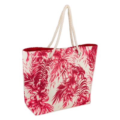 Red Palm Print Beach Bag: $0.00