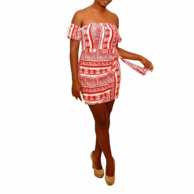 Red and Ivory Woven Dress Size M: $85.00