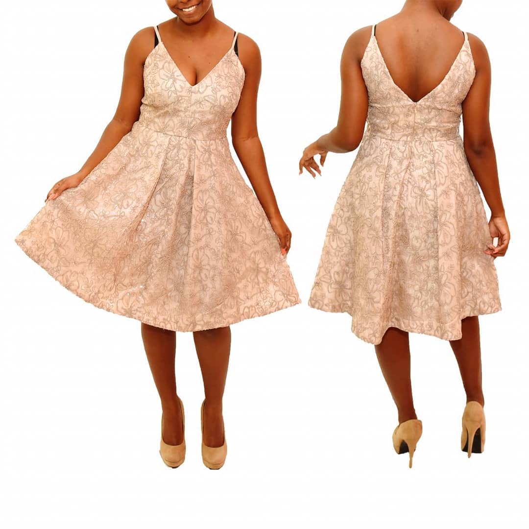 Gold Spagetti Strap Dress size 4