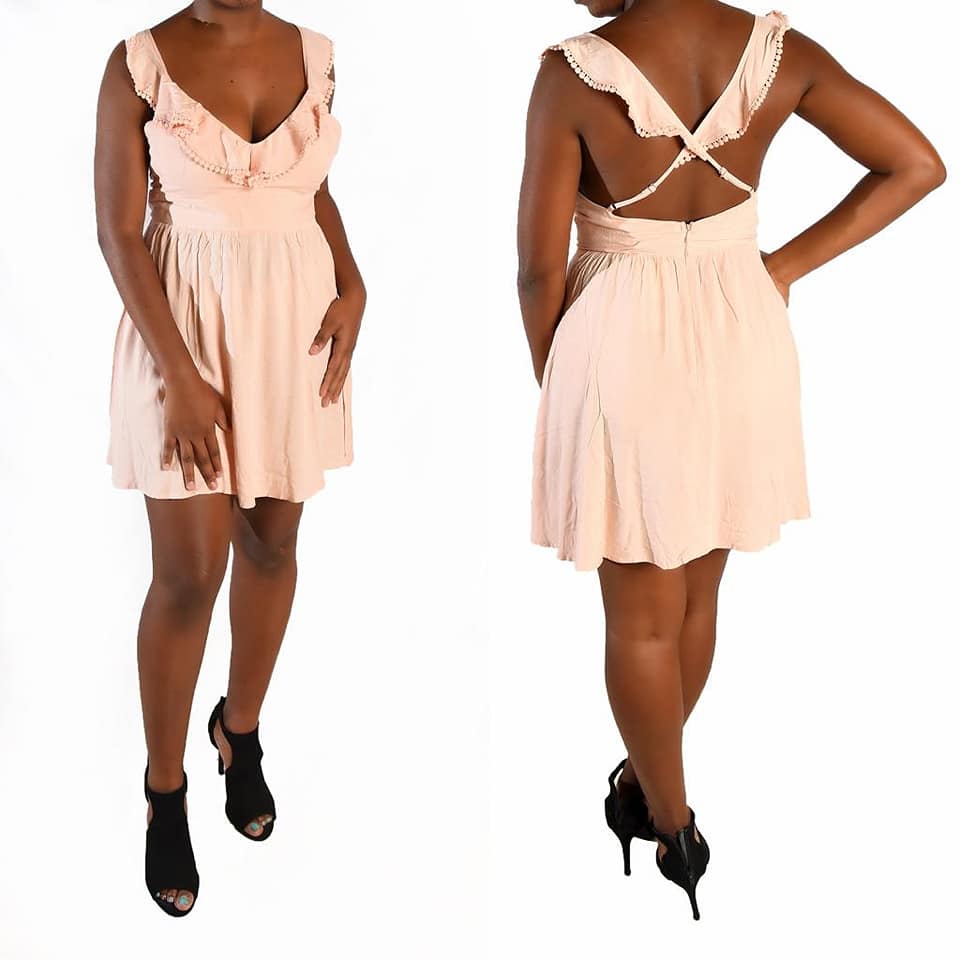 Chrochet Trim Flounce Dress